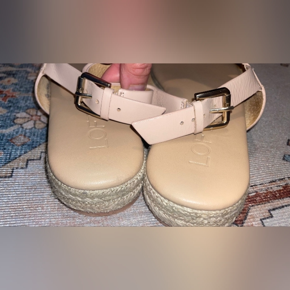 Loft Size 8 Women's Nude Beige Platform Criss Cross Espadrille Sandals - Picture 5 of 11